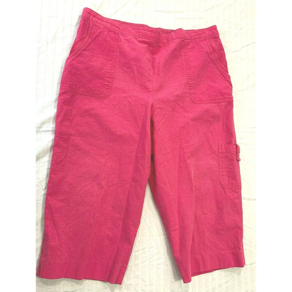 ALFRED DUNNER WOMENS COTTON CAPRIS PANTS SIZE 14P